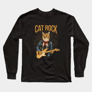 Cat rock Music Long Sleeve T-Shirt